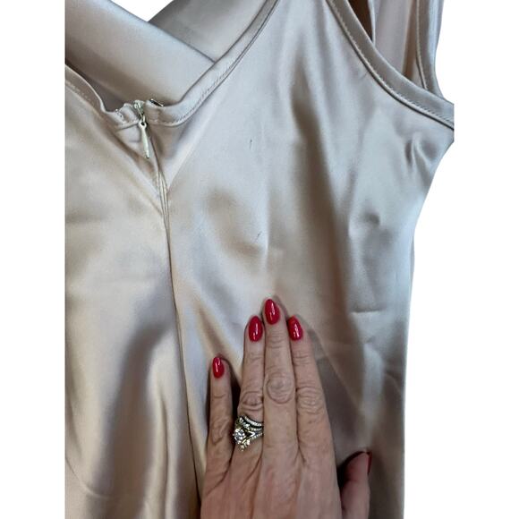 E.SSUE Champagne Satin Slip Dress - Size M - Picture 10 of 11